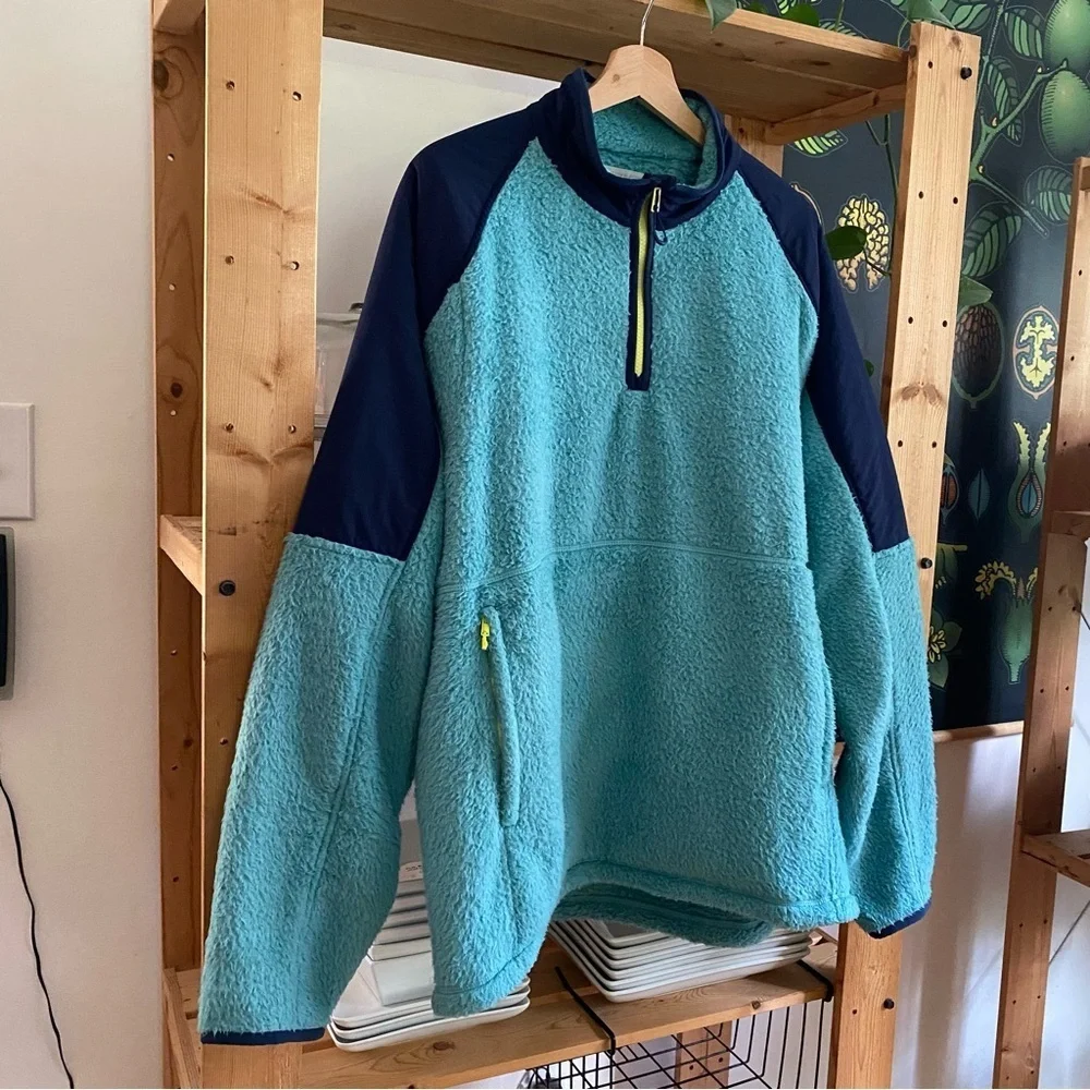 Outerknown Blue Skyline Half Zip Fleece Popover Jacket XL